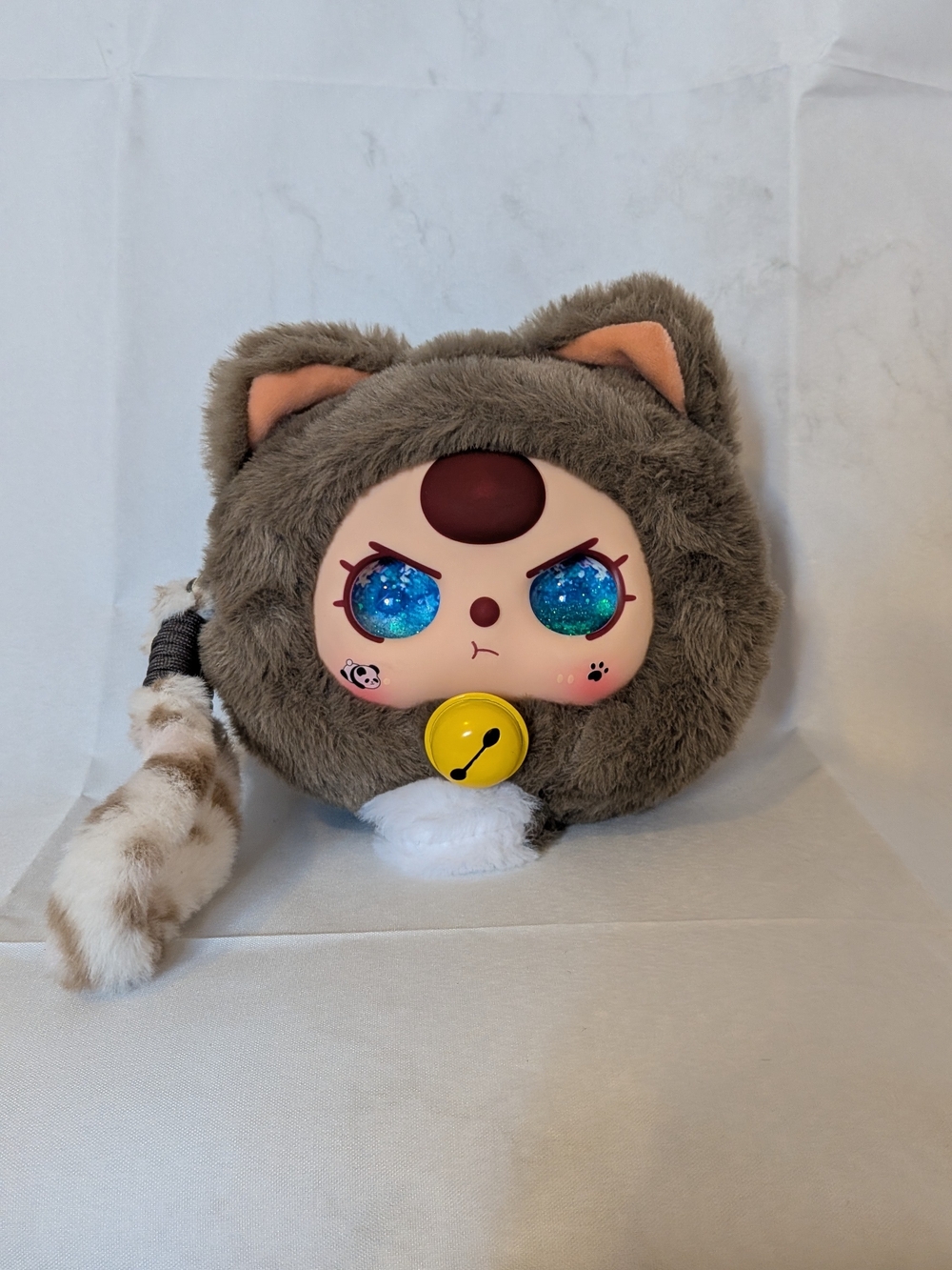 Baby Three Fortune Cat Plush Pouch - Brown Cat (confirmed)